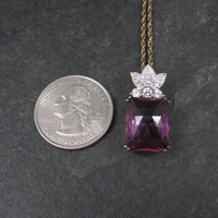 Estate Vermeil Sterling Purple Sapphire Pendant Necklace
