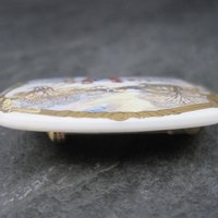 Vintage Porcelain 24K Ice Skating Brooch Avon