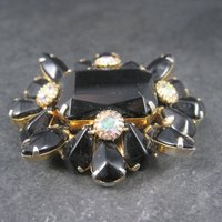 Vintage Black Rhinestone Juliana Brooch