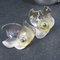 Vintage Carol Felley Orchid Cuff Bracelet Earrings Jewelry Set Sterling Silver 1987