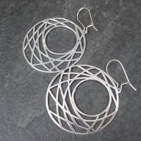 Vintage Sterling Web Moon Earrings
