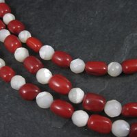 Vintage Coral Mother of Pearl 3 Strand Necklace Desert Rose Trading