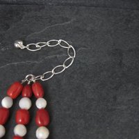 Vintage Coral Mother of Pearl 3 Strand Necklace Desert Rose Trading