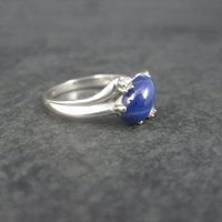 Vintage 14K Star Sapphire Diamond Ring Size 6.5