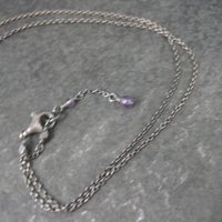 Dainty Vintage Sterling Amethyst Flower Necklace