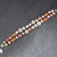 Sterling Gemstone Toggle Bracelet 8 Inches Liang
