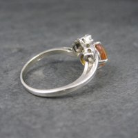 Vintage 10K Yellow Orange Sapphire Ring Size 8
