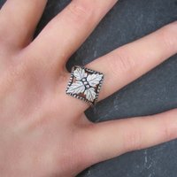 Vintage Black Hills Sterling Leaf Ring