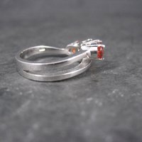 Vintage 10K White Gold Garnet Ring Size 6
