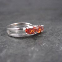 Vintage 10K White Gold Garnet Ring Size 6