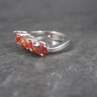 Vintage 10K White Gold Garnet Ring Size 6