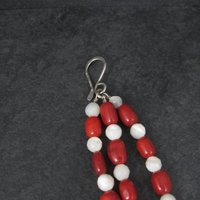 Vintage Coral Mother of Pearl 3 Strand Necklace Desert Rose Trading