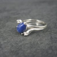 Vintage 14K Star Sapphire Diamond Ring Size 6.5