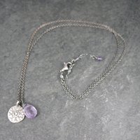 Dainty Vintage Sterling Amethyst Flower Necklace