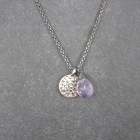 Dainty Vintage Sterling Amethyst Flower Necklace