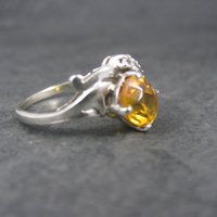 Vintage 10K Yellow Orange Sapphire Ring Size 8