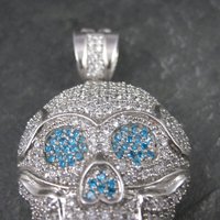 Huge Dimensional Sterling Skull Pendant