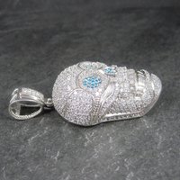 Huge Dimensional Sterling Skull Pendant