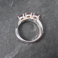 Vintage 10K White Gold Garnet Ring Size 6