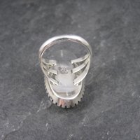 Large Turquoise Shadowbox Ring Size 8