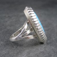 Large Turquoise Shadowbox Ring Size 8