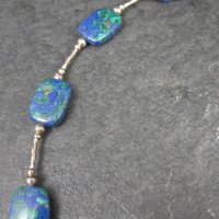 Vintage Sterling Southwestern Azurite Necklace 16 Inches