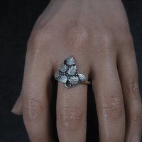 Vintage Black Hills Silver Leaf Ring