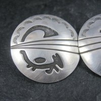 Large Sterling Native American Earrings Signed