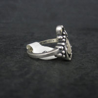 Ladies 90s Vintage Black Hills Silver Sterling Leaf Ring