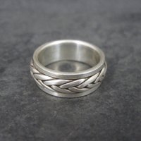 Vintage Sterling Worry Spinner Band Ring Size 8