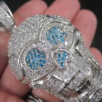 Huge Dimensional Sterling Skull Pendant