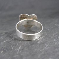 90s Vintage Sterling Silver Heart Ring Size 7.5