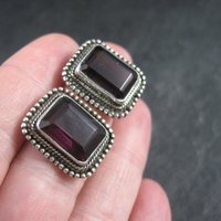 Large Purple Sterling Earrings