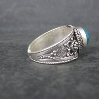Vintage 950 Silver Chrysocolla Ring Size 9.5