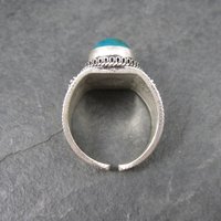 Vintage 950 Silver Chrysocolla Ring Size 9.5