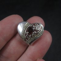 Sterling Garnet Heart Pendant Ross Simons