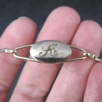 Vintage 12K Gold Filled Initial A Bangle Bracelet 7 Inches