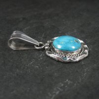 Vintage Native American Sterling Turquoise Pendant