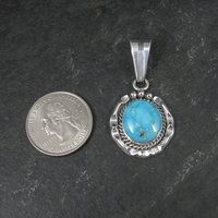 Vintage Native American Sterling Turquoise Pendant