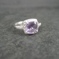 Vintage Sterling Amethyst Ring Size 7