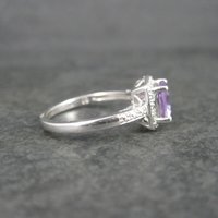 Vintage Sterling Amethyst Ring Size 7