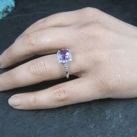 Vintage Sterling Amethyst Ring Size 7
