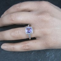 Vintage Sterling Amethyst Ring Size 7