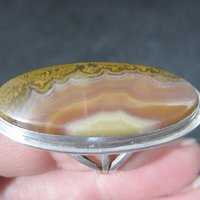 Long Southwestern Sterling Jasper Ring Size 7