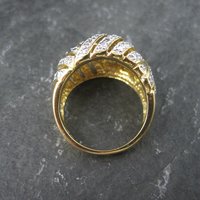 Vintage Vermeil Sterling Diamond Illusion Dome Ring Size 7