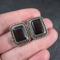 Large Purple Sterling Earrings