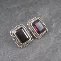 Large Purple Sterling Earrings