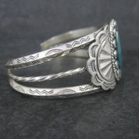Southwestern Sterling Cluster Cuff Bracelet 6.25 Inches