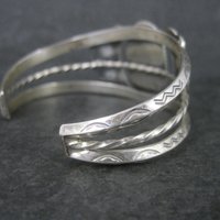 Southwestern Sterling Cluster Cuff Bracelet 6.25 Inches