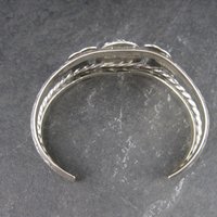 Southwestern Sterling Cluster Cuff Bracelet 6.25 Inches